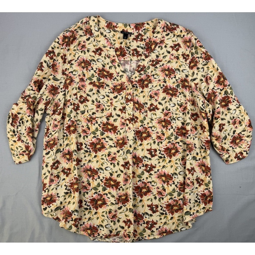 Torrid Floral Boho Blouse Size 3 Cottagecore Peasant Fall Top